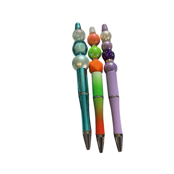 Handmade Other - Handmade Beaded Pens Colorful Teal, Neon & Purple – Sold Individually